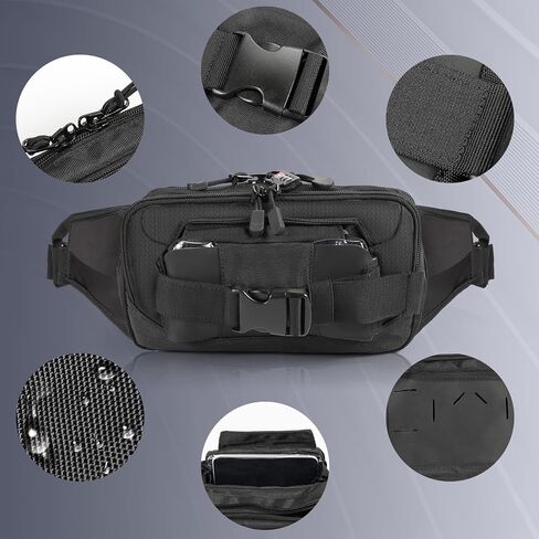 Tactical Fanny Pack for Concealed Carry Sling Bag CCW Crossbody Waist Bag for Men&Women EDC Gear with Adjustable Strap&Touch Screen (ACU black) in Saudi Arabia