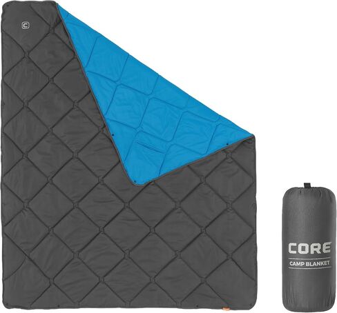 بطانية CORE يمكن ارتداؤها للاستخدام الخارجي | معدات تخييم مثالية للسفر والنزهات ورحلات الشاطئ والحفلات الموسيقية | تصميم لحاف قابل للتعبئة وقابل للغسل في الغسالة مقاس 70 بوصة × 58 بوصة in Kuwait