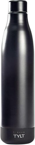 زجاجة مياه TYLT الكل في واحد من الفولاذ المقاوم للصدأ سعة 17 أونصة وبنك طاقة محمول بقدرة 5700 مللي أمبير في الساعة، آمنة للاستخدام في غسالة الأطباق، أسود in Kuwait