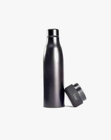 زجاجة مياه TYLT الكل في واحد من الفولاذ المقاوم للصدأ سعة 17 أونصة وبنك طاقة محمول بقدرة 5700 مللي أمبير في الساعة، آمنة للاستخدام في غسالة الأطباق، أسود in Kuwait