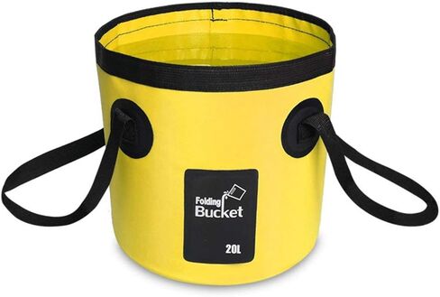 Multifunctional Collapsible Portable Travel Outdoor Wash Basin Folding Bucket Water Storage Bag for Camping Hiking Travel Fishing Caravan Washing (Yellow in Kuwait