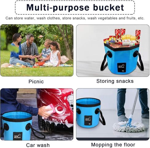 Multifunctional Collapsible Portable Travel Outdoor Wash Basin Folding Bucket Water Storage Bag for Camping Hiking Travel Fishing Caravan Washing (Yellow in Kuwait