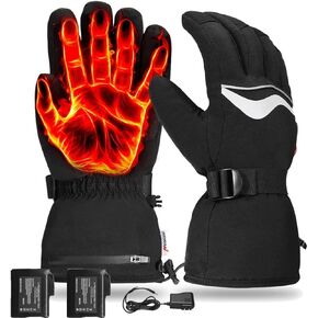 قفازات HCALORY ساخنة للرجال والنساء، قفازات كهربائية قابلة لإعادة الشحن مقاومة للماء للتزلج على الجليد والدراجات النارية وصيد الأسماك وركوب الدراجات والتسلق والمشي لمسافات طويلة والدراجات النارية والعاملين في الهواء الطلق، مقاس M in Kuwait