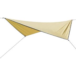 YSSOA Camping Tarp Waterproof, Hammock Rain Fly Lightweight, Backpack Tarp Portable, Multifunctional Tent Tarp for Camping, Emergency Shelter Tarp, UV Protection, 210T Polyester, 11.8 x 9.5 ft, Beige