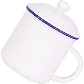 Cabilock Water Cup Water Cup Camping Mug Enamel Coffee Cup Camp Drinking Cups Travel Enamel Beverage Mug Tea Cup with Lid for Home Office Party or Camping Use 400ML Water Cup Camping Mug Camping Mug