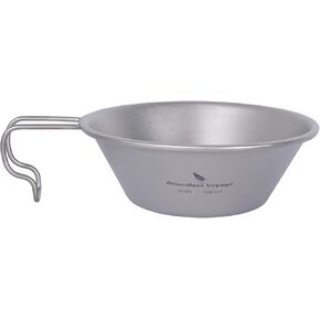 Boundless Voyage 450ml Titanium Sierra Cup Bowl with Handle Portable Lightweight for Camping Hiking A-Ti1091T
