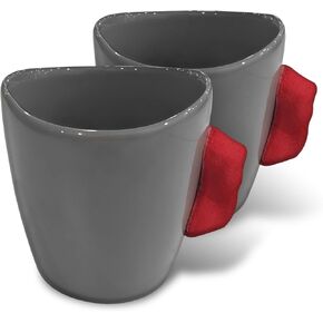 كوب تسلق الصخور - رمادي - كوب قهوة سعة 14 أونصة للتدريب على التسلق، هدية لمتسلقي الصخور ومتعلمي التسلق، قطعتان in Kuwait