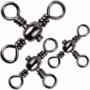 JSHANMEI Fishing 3 Way Swivels Cross Line Barrel Swivels T-Turn Fishing Swivels Fishing Lure Connector Saltwater Fishing Tackle Accessories