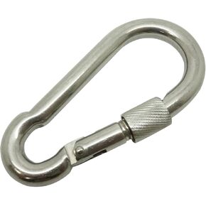 Boat Marine Clip 9cm Stainless Steel Snap Hook Carabiner W/Screw 10mm Opening,Silver