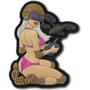 M-Tac Morale Patch Tactical Girl - PVC Tactical Military Patch with Hook Fastener Backing - Patches for Vest, Backpacks, Hats (Redhead/Olive/Coyote V1) in Saudi Arabia