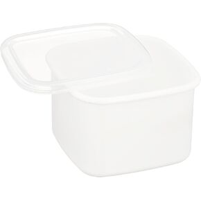 Noda Horo Square White Enamel Stockpot (M) Imported From Japan (One Pack)