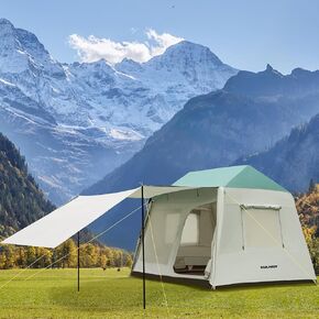Camping Tent, 3-6 Person Waterproof Tents, Spacious Interior, Large Family Tent with Carry Bag, Portable Tent for Traveling Hiking Outdoor