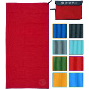ECCOSOPHY Microfiber Gym Towel for Working Out - Quick Dry Towels with Highly Absorbent Ribbed Texture for Sweat During Workout Yoga Sports & Camping - Ideal for Fitness & Exercise (40x20-Aqua)