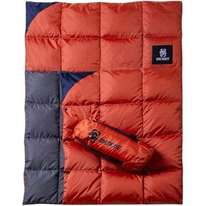 OneTigris Down Camping Blanket for Cold Weather Packable Puffy Backpacking Lightweight Quilt Hiking Gardening Travel Beach Picnic (Blue)