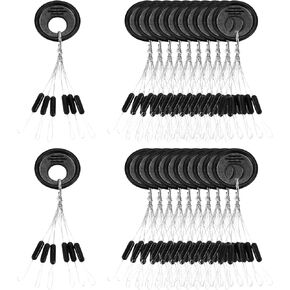 PATIKIL Fishing Rubber Bobber Beads Stoppers Float Sinker Stops Cylinder Shape with Storage Case
