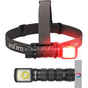 Headlamp Rechargeable Sofirn HS42, Led Headlamp with Red Light, 2100 Lumens Headlamps for Adults Rechargeable, Right Angle Red Flashlight with Magnetic Base, Camping Head lamp for Mechanic, Hunting