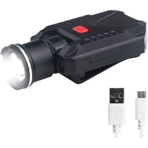 500 Lumens Clip-on Hat Light,USB Rechargeable Led Cap Light,No Red Ring and Aluminum Alloy Zoomable Head Baseball Hat Lamp,Tightly Clip Designed Spotlight