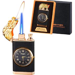 Torch Lighter, Frosted Magic Dual Flame Dragon Lighter with Fashion Design,Creative Adjustable Flame Windproof Lighter,Cool Jet Flame Lighter Refillable Butane for Gifts Outdoor(Without Butane)-Dragon