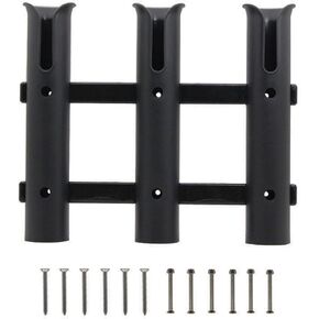 Fishing Rod Holders Racks Bracket,3 Tube Fishing Rod Holders Racks Wall Mounted Rod Holder Portable Fishing Pole Holders for Boats , Garage, Cooler, Trailer in Kuwait