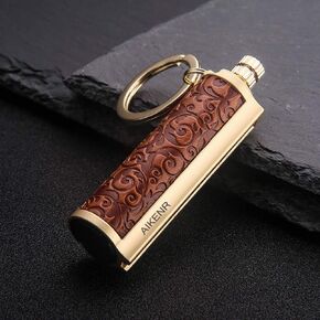Keychain Matchstick Fire Starter, Permanent Metal Match Flint Lighter Waterproof Matchstick Survival Flint Fire Starter for Camping Emergency Surviva (Red)