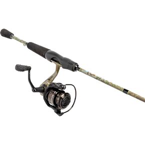 Lew’s American Hero Camo Spinning Reel and Fishing Rod Combo, IM7 Graphite Rod, Interchangeable Retrieve, Camo/Black