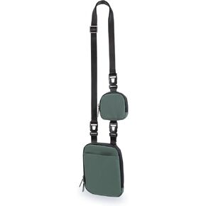 Modular Crossbody Bag with Removable Small Pouch, Water Repellent Belt Pack for Cell Phone Travel Workout Running
