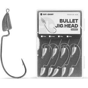 Weedless Darter Swimbait Jig Heads, Bullet Style Weighted EWG Offset Hooks for Texas Rig Fishing 1/8 3/16 1/4 3/8oz