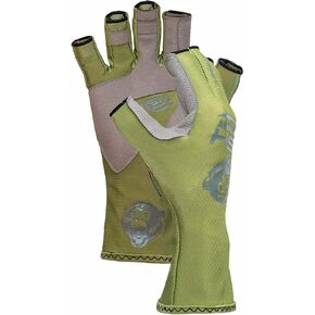 Fish Monkey FM11-SAGE-L Half Finger Guide Glove Sage- Large
