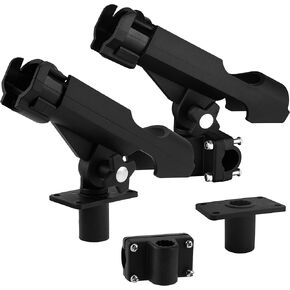 Adjustable Black Fishing Rod Holder for Boat Kayak Swivel Side Mount Kits Tackle