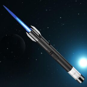 Lightsaber Lighter, Mivikee Bright Fire Lighter, Butane Torch Lighter with Safety Lock and Visible Gas Tank, Refillable Windproof Lighter for Kitchen Cooking Outdoor Camping (Gas Not Included)