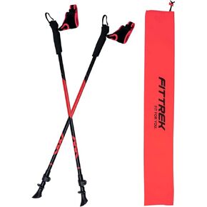 Nordic Walking Poles for Men Women - 2 Pack Aluminum Nordic Walking Sticks - Nordic Poles with Ergonomic Grip Adjustable Ultralight for Hiking, Camping, Trekking, Mountaineering, Backpacking