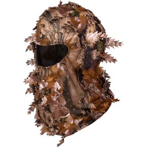 Ginsco Ghillie Camouflage Leafy Hat, 3D Camo Full Face Mask for Men Turkey Head Cover Headwear for Outdoor Turkey Hunting