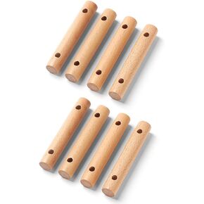 8 Pcs Wooden Cord Tensioners Wood Rope Adjuster Tent Guyline Wind Rope Buckle Fastener for Camping Hiking Picnic Outdoor Activities
