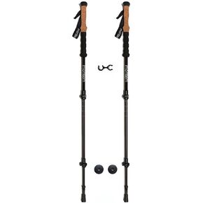 Montem Ultra Strong Trekking, Walking, and Hiking Poles - One Pair (2 Poles) Anti-Shock Cork Handle - Collapsible, Lightweight, Quick Locking, and Ultra Durable