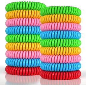 50 Pack Mosquito Repellent Bracelets, DEET-Free Mosquito Bands for Adults & Kids, Individually Wrapped Repellent Wristbands, Camping Travel Beach Essentials