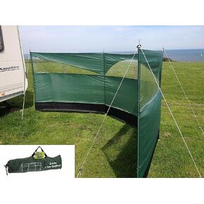 Windbreaker Privacy Camping Screen 3 Panel Blocker Garden Beach 197" x 60" (Forest Green)