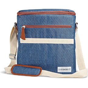 Fit & Fresh 24-Can Navy Insulated Soft Cooler Bag, 7.12 Liters, Portable, Leakproof, Insulated, PEVA Lined