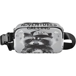 Raccoon with Cap Belt Bag for Women Men Fanny Pack Small Waist Pouch Crossbody Bags for Outdoor Hiking Running Travel
