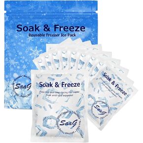 SaaG Soak & Freeze Ice Packs for Cool Box - Pack of 5 or 10 for Lunch Box Travel Cool Box Camping - Suitable for Cooler bags Lunch Boxes - Keeps Food Fresh & Cool in Saudi Arabia