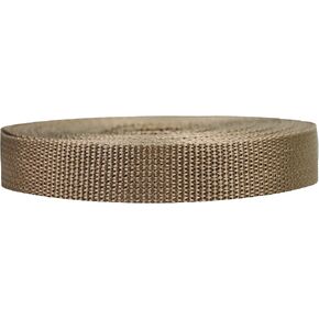 Lightweight Polypropylene Webbing - Poly Strapping for Outdoor DIY Gear Repair, Pet Collars, Crafts – 3/4 Inch by 25 Yards, Tan