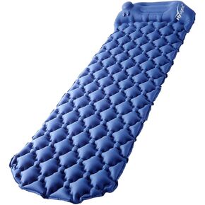 Camping Sleeping Pad for Backpacking Self Inflating Built-in Pump Ultralight Sleeping Pad for Camping with Pillow Durable Waterproof Air Camping Mats for Sleeping Hiking Travelling