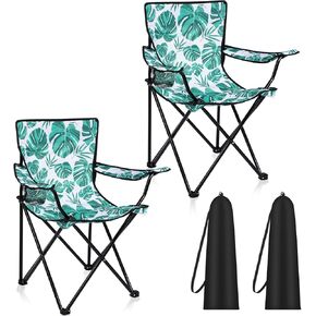 قطعتان من كرسي التخييم القابل للطي مع حقيبة حمل خفيفة الوزن وقابلة للطي كرسي الحديقة في الهواء الطلق مع حامل أكواب وكراسي الشاطئ للمناسبات الرياضية الخارجية وصيد الأسماك (وردي، فلامنغو) in Kuwait