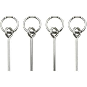 4PCS Tent Pole Accessory Tent Pitching Tool Tent Plug Replacement Ring Tent Pole Ring Silver Stainless Steel Tent Pole Connector Suitable for Fishing and Beach Tent and Outdoor Awnings