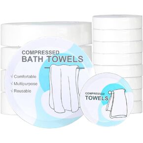 10PCS Compressed Towels + 5PCS Compressed Bath Towels, Disposable Travel Towels, Portable Light and Reusable, Suitable for Home Travel Camping Hiking Swimming Outdoors and Beauty Salon