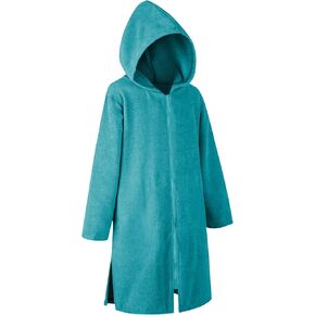 Weecreeture Hooded Towel Poncho with Zipper and Pocket, Surf Poncho for Men and Women, Beach Bath Changing Robe Cover Up Dark Gray M