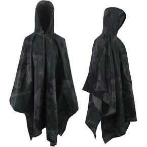Camouflage Rain Poncho for Adults,Multipurpose Waterproof Raincoat for Outdoor Hunting Hiking Fishing Camping