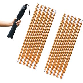 JEELAD Tent Pole Aluminium Rod Replacement Tent Pole Supporting Rod Awning Poles Kit for Outdoor Camping Hiking (10.92 ft, A - Gold)