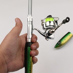 Pen Fishing Rod Kit, Pen Fishing Rod Reel Combo Set, Mini Pocket Telescopic Rod with Spinning Reel, 1.4m/55 Fishing Rod Reel Combo Kit for altwater Freshwater
