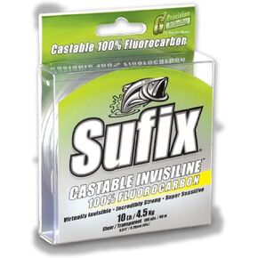 Sufix Invisiline Casting Flourocarbon 100-Yards Spool Size Fishing Line (Clear, 10-Pound)