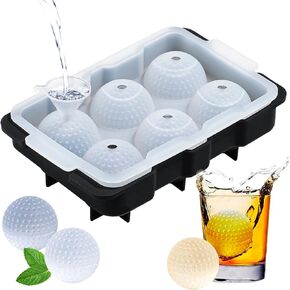 Webake Golf Ball Ice Molds with Lid & Funnel, Golf Gifts Ball Ice Maker for Cocktails, Whiskey, Bourbon Chilling, 6 Holes 1.6" Round Sphere Ice Cube Trays